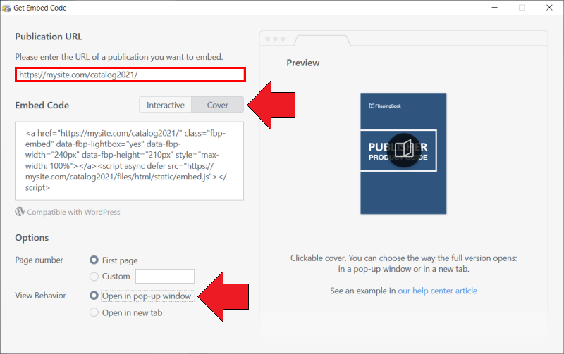Advanced Embedding Options | FlippingBook