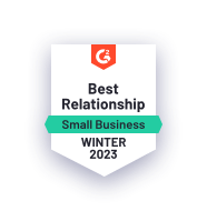 G2 Best Relationship Small Business winter 2023