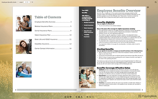 Online benefit guide example