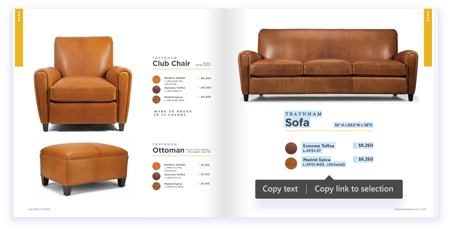 Lien vers une page ou une sélection de texte