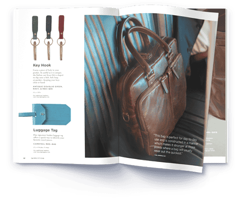 Beispiel für Katalog mit Leder-Accessoires